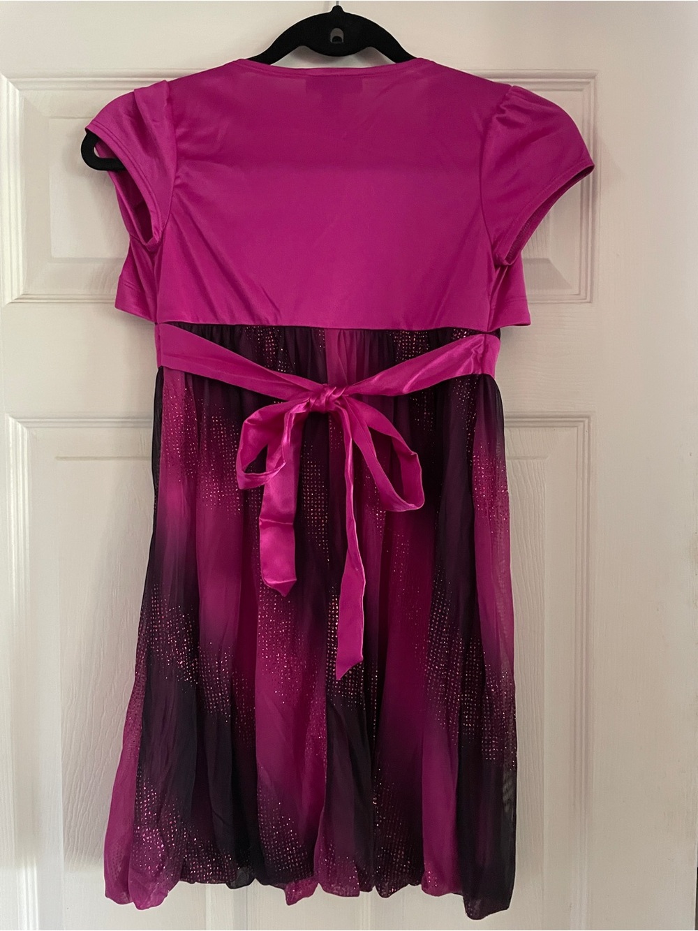 Amy Byer Girls Magenta Ombré Glitter Party Dress with Attached Bolero Size 10 - Picture 2 of 10
